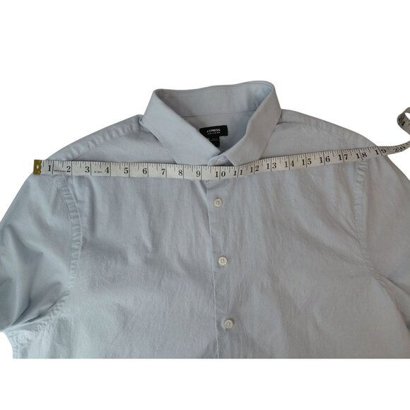 Express Mens Extra Slim Fit Light Blue Dress Shirt L - Picture 6 of 11